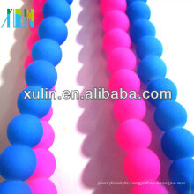 FA040 DIY Schmuck machen Gummikugeln Glas-Neon-Matte runden Perlen